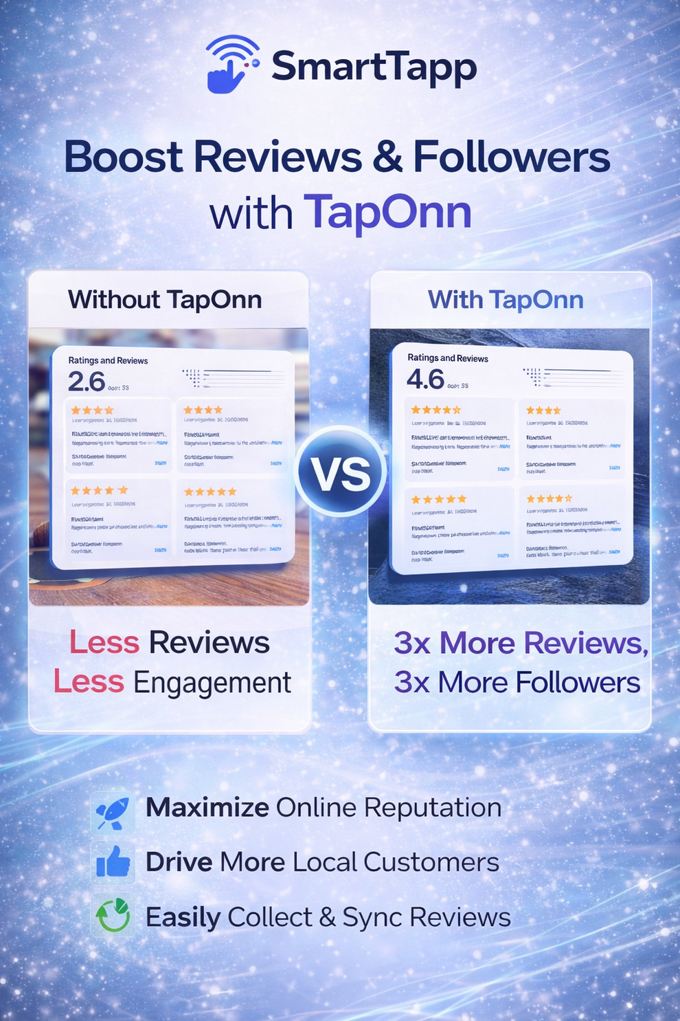 Google Review NFC Standee in action